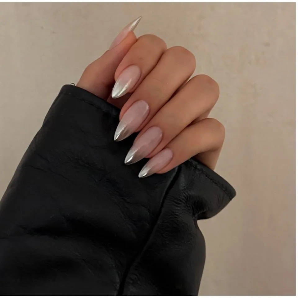 Full Nail Coverage Visual Idea Full Nail Coverage Visual Idea — Silver Nails