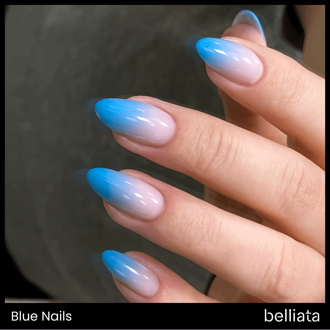 Bright Blue to Sheer Pink Ombre — Blue Nails