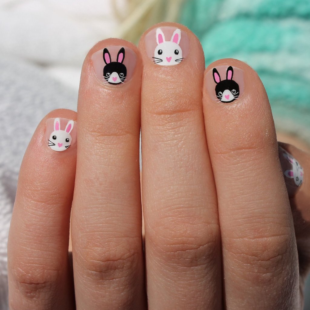 Cute Bunny Face Nails — Nails for Kids