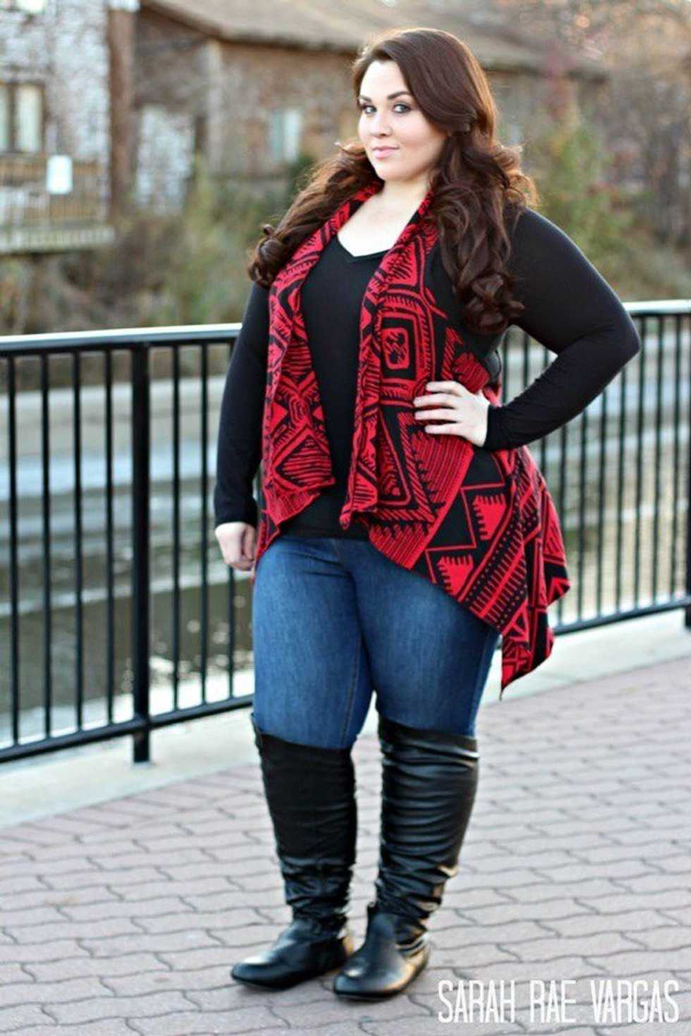 Purple Ribbed Knit Fit and Flare Dress — Curvy Outfits
