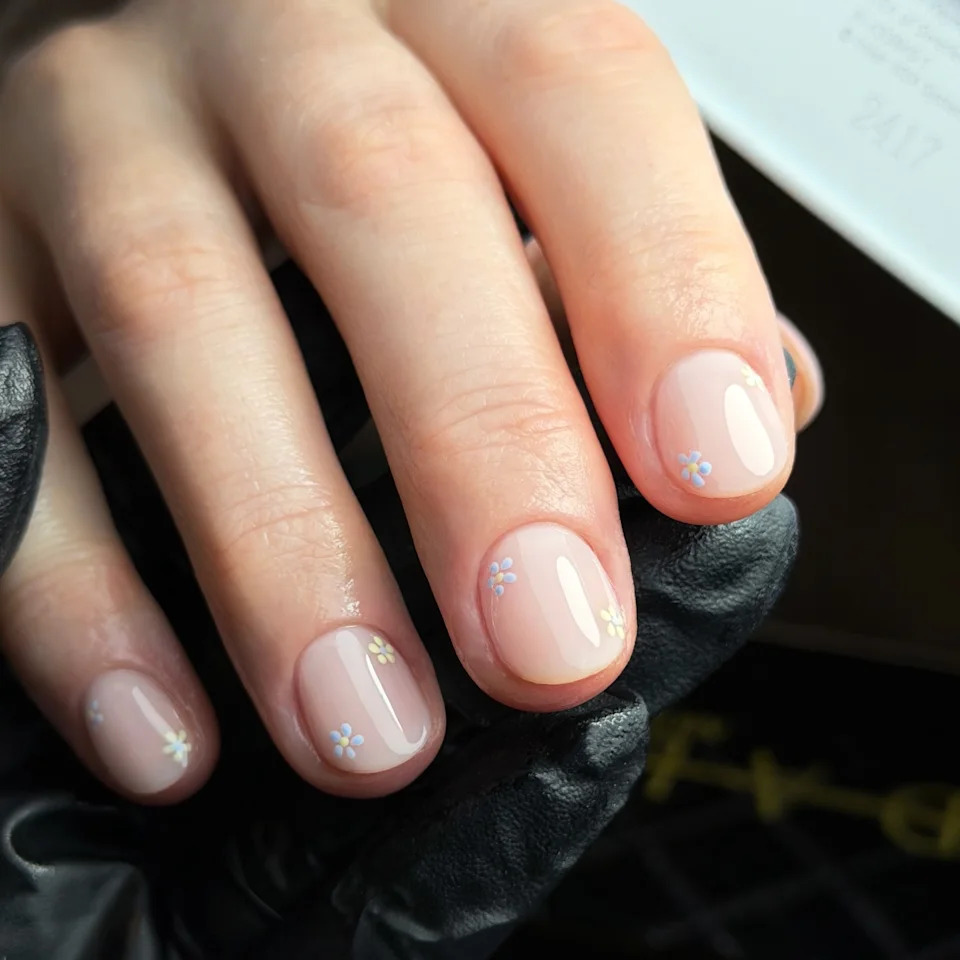 Sheer Pink Base Visual Idea — Simple Short Nails