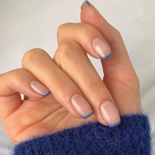 Delicate Periwinkle Blue French Delicate Periwinkle Blue French — Short French Tip Nails