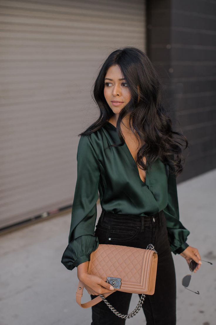 Luxurious Drape: The Deep V-Neck Silk Blouse Luxurious Drape: The Deep V-Neck Silk Blouse — Classy Outfits