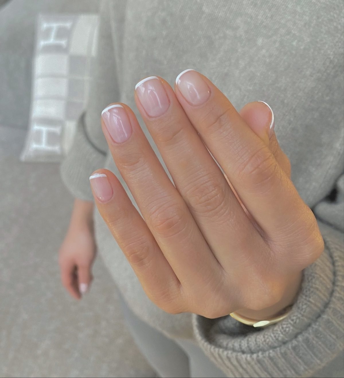 White Visual Idea White Visual Idea — Micro French Nails