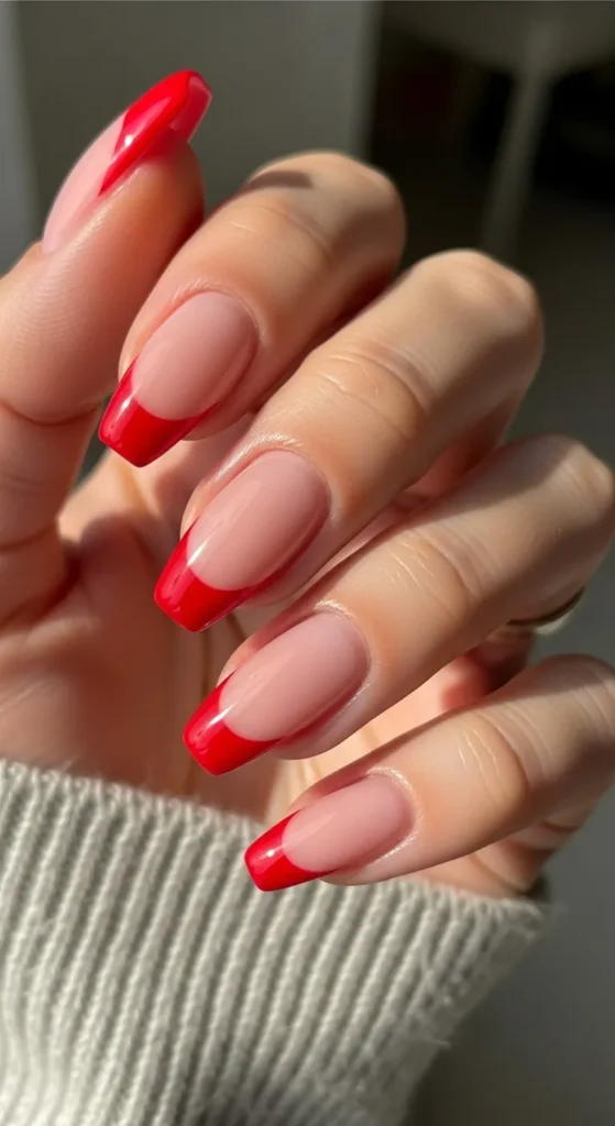 Visible Visual Idea — Red French Tip Nails
