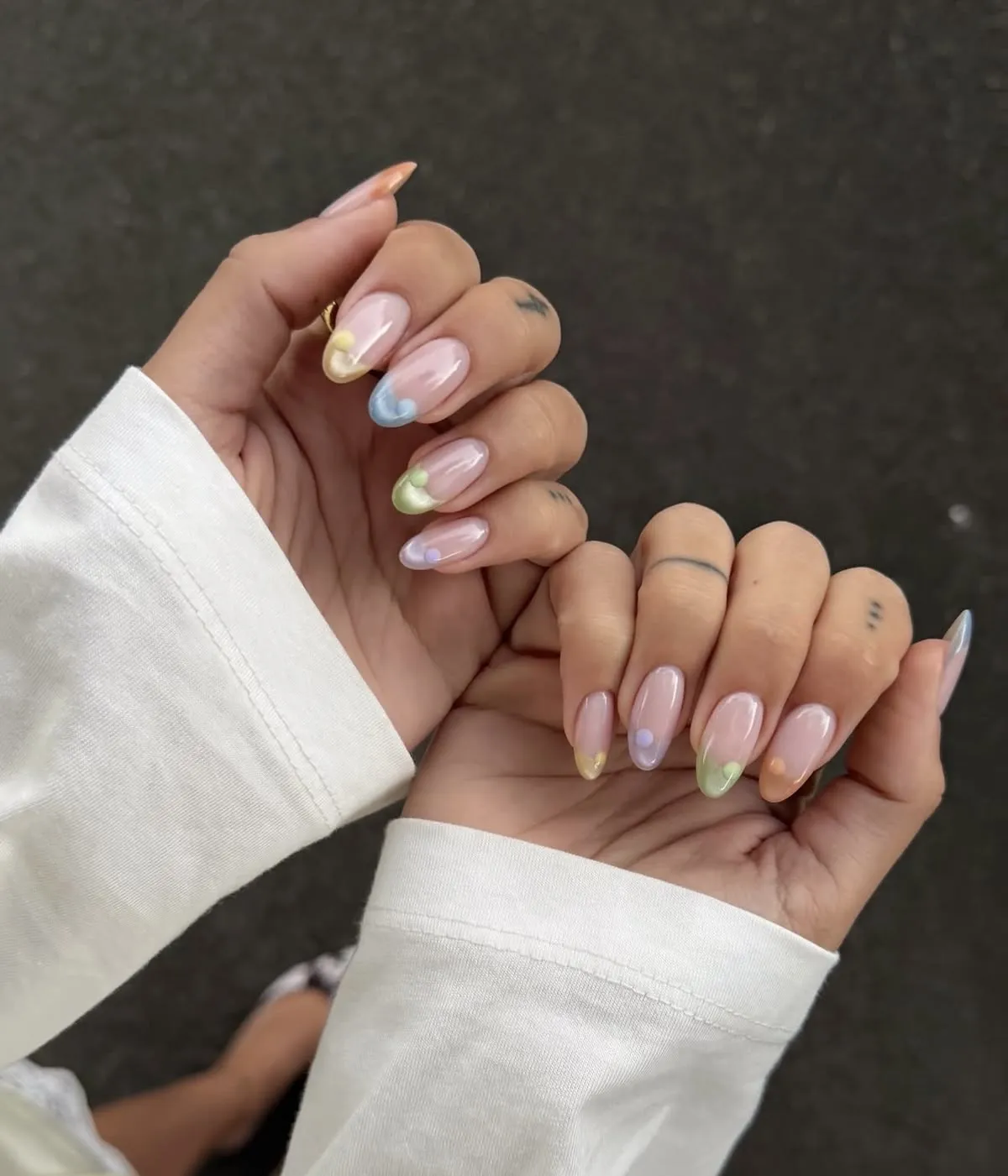Abstract Pastel Color Blocks On Tips Visual Idea Abstract Pastel Color Blocks On Tips Visual Idea — Oval Nails