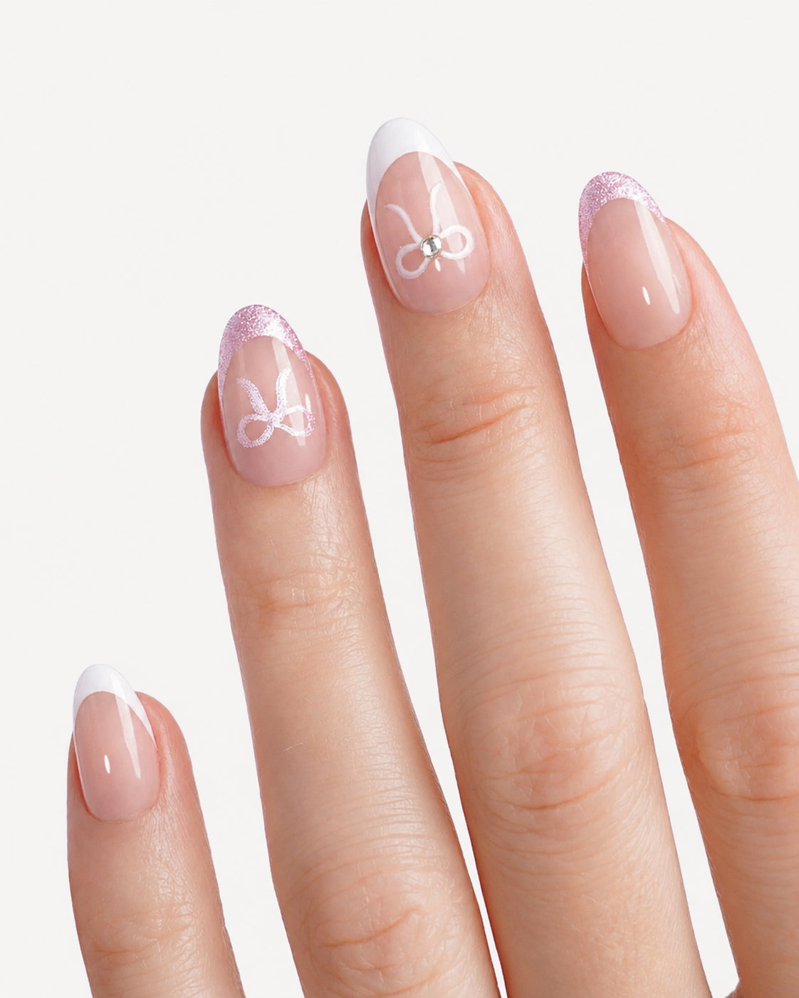 Pale Pink 3D Bow Charm Nails Pale Pink 3D Bow Charm Nails — Bow Nails