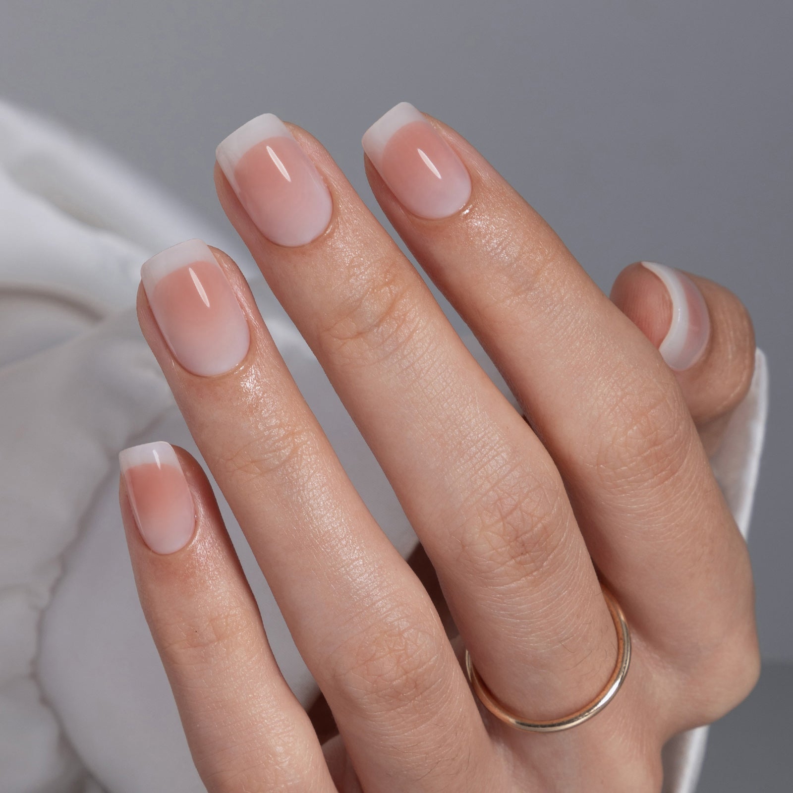 Classic White French Square — Short Acrylic Nails