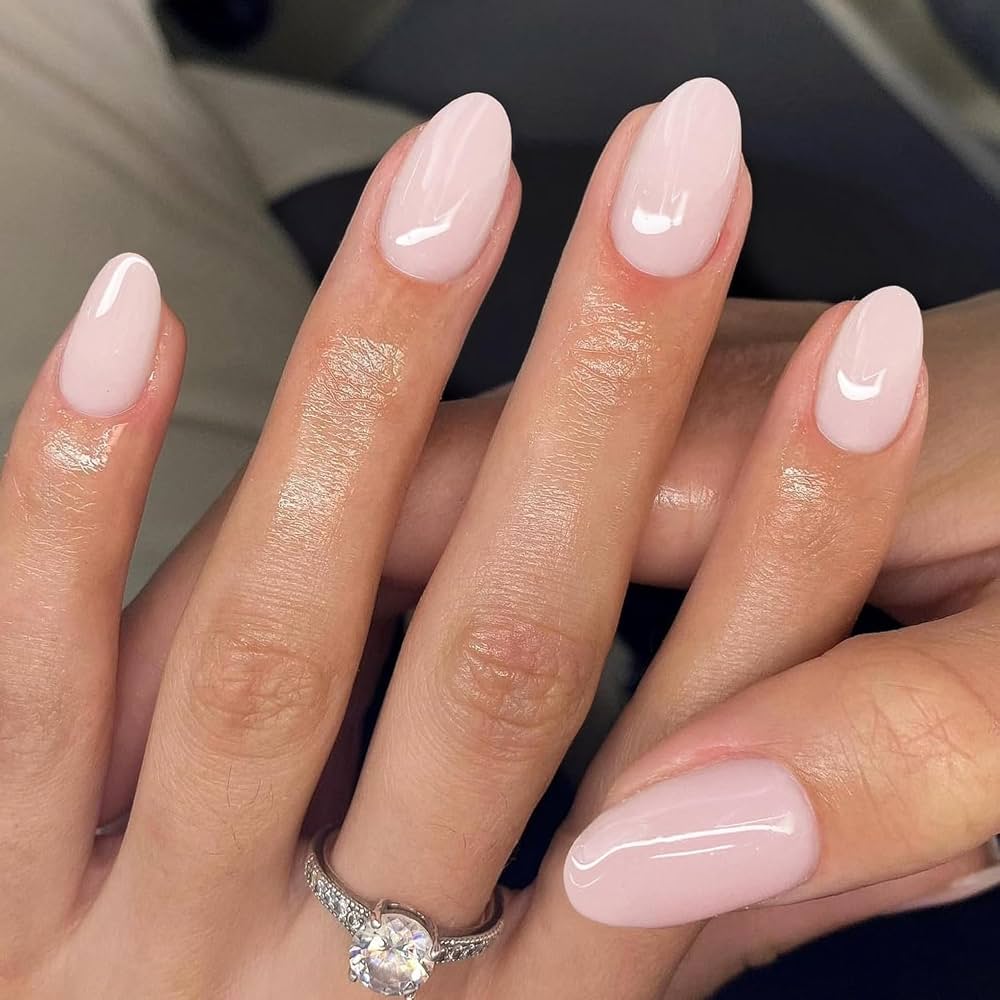 Cool Undertone Sheer Pale Pink Oval Nails Cool Undertone Sheer Pale Pink Oval Nails — Nails for Pale Skin