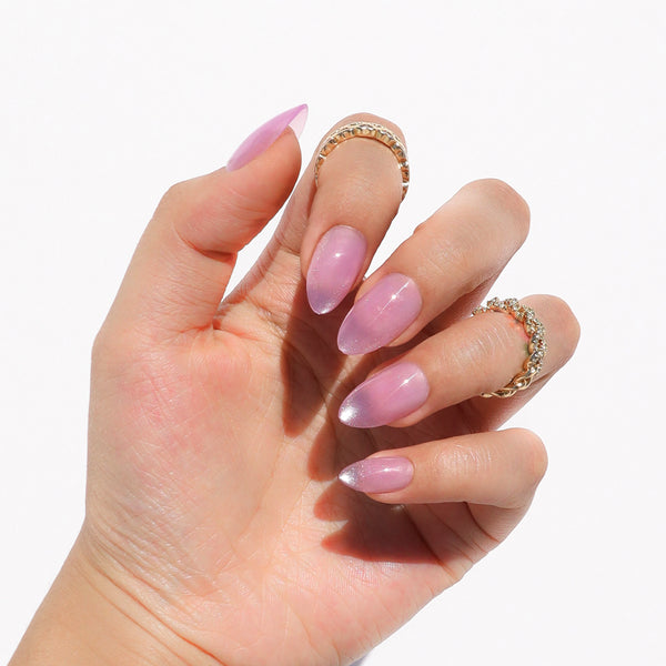 French Tip Line Sheer Lilac Cat Eye French Tips French Tip Line Sheer Lilac Cat Eye French Tips — Cat Eye Nails