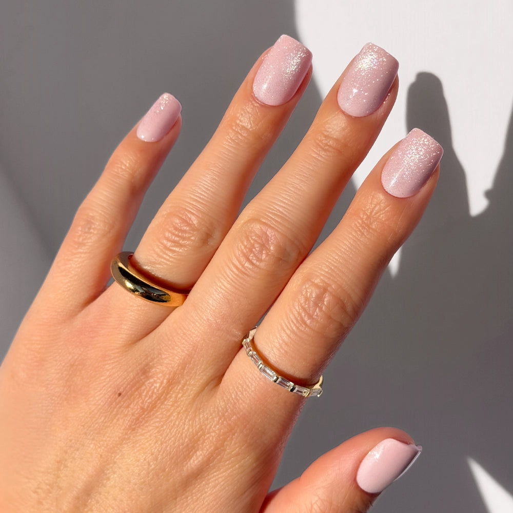 Pale Pink Shimmer Squoval Pale Pink Shimmer Squoval — Squoval Nails