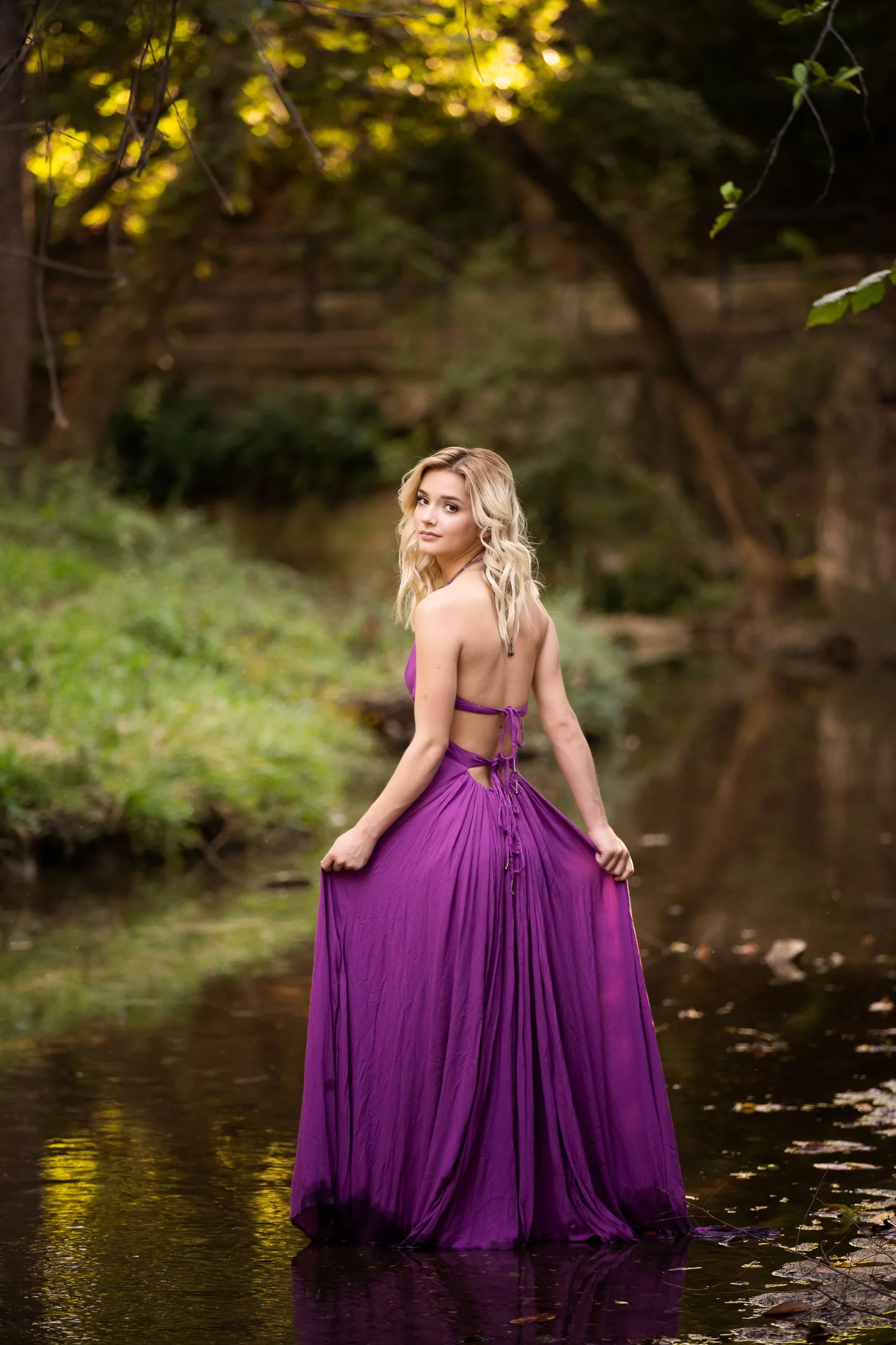 Vibrant Purple Halter Neck Flowing Maxi Dress Vibrant Purple Halter Neck Flowing Maxi Dress — Senior Picture Outfits