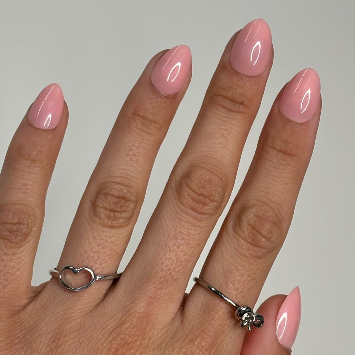 Soft Opaque Pale Pink Almond Nails — Pink Nails