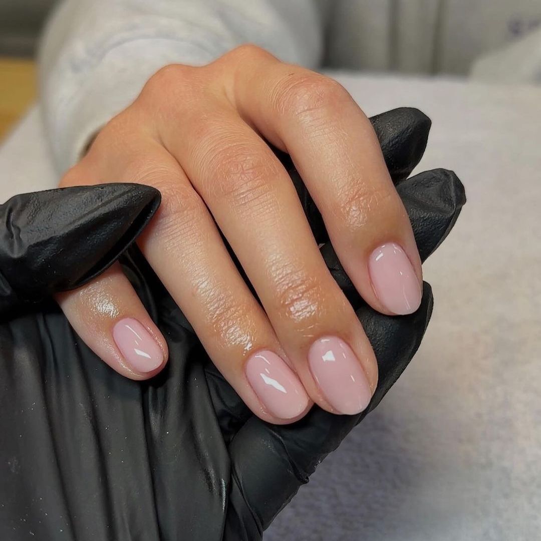 None Chic Short Oval Sheer Pink — Bubble Bath Nails