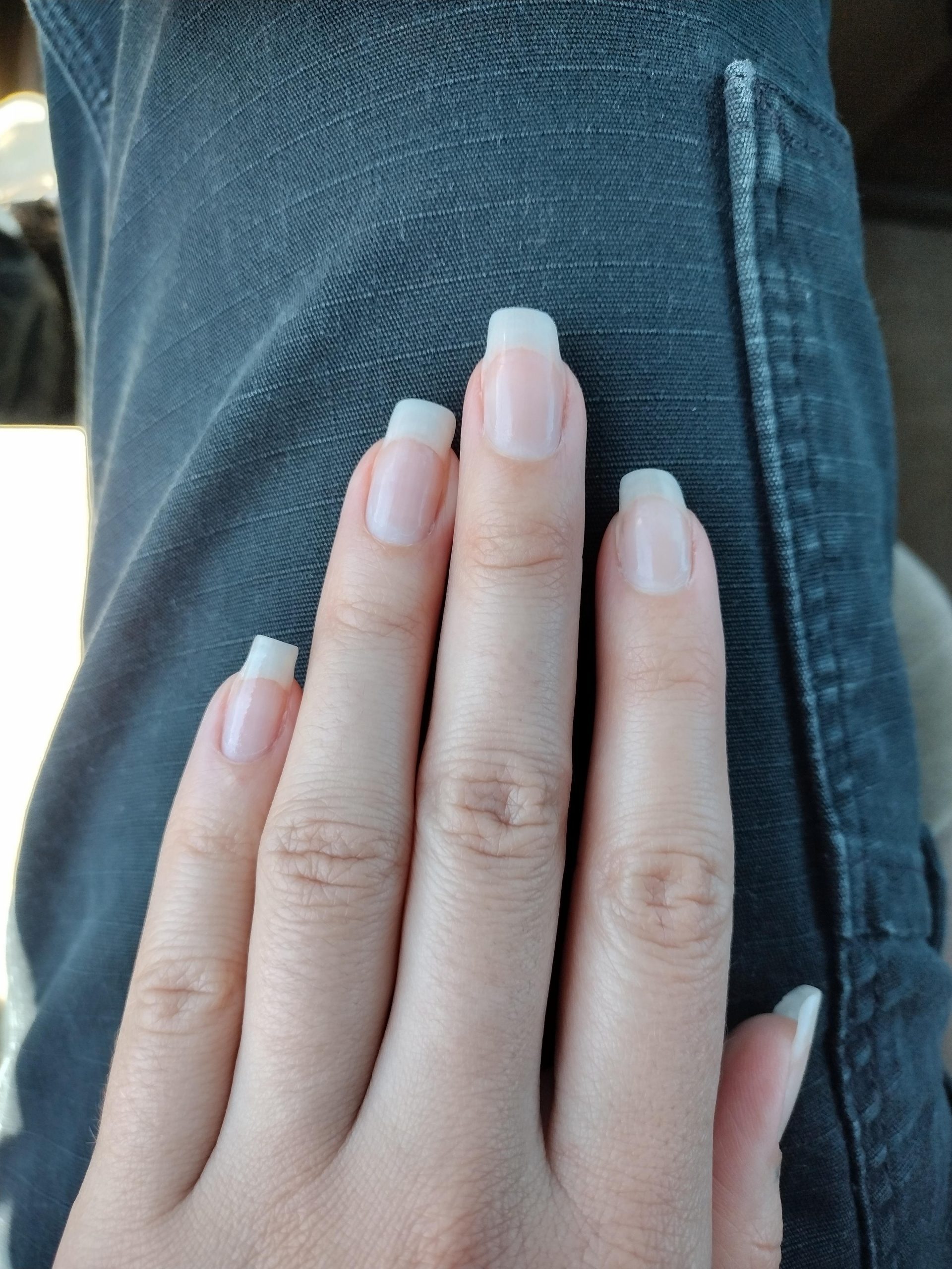 Clean White Tip Medium Square Clean White Tip Medium Square — Natural Nails