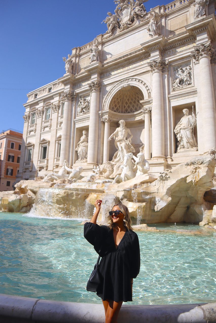 Chic Black Mini Dress for Visiting Tourist Attractions — Italy Outfits