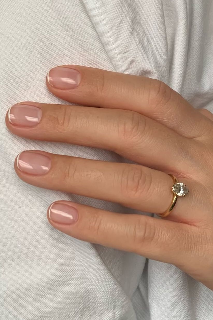 Immaculate Sheer Nude Micro French Immaculate Sheer Nude Micro French — Short French Tip Nails