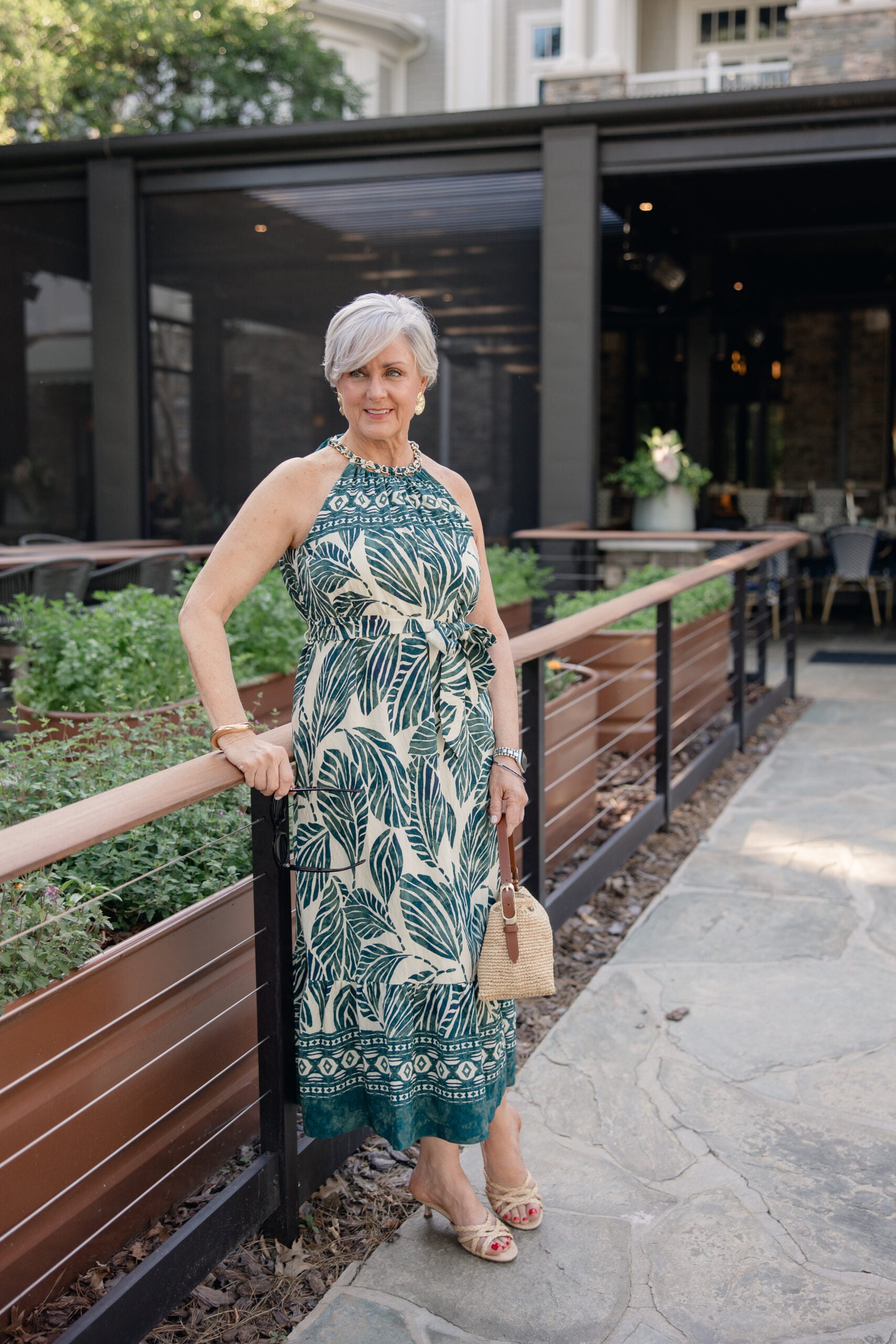 Tropical Print Maxi Dress for Resort Wear Outfits for Women Over 50