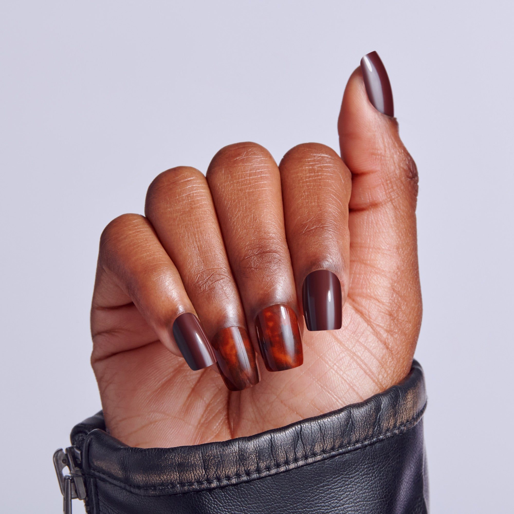 Short Square Tortoise Shell Nails Short Square Tortoise Shell Nails — Nails for Brown Skin