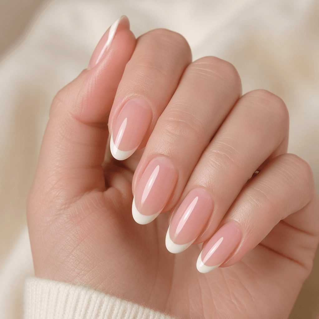 Classic French Oval Nails — Builder Gel Nails
