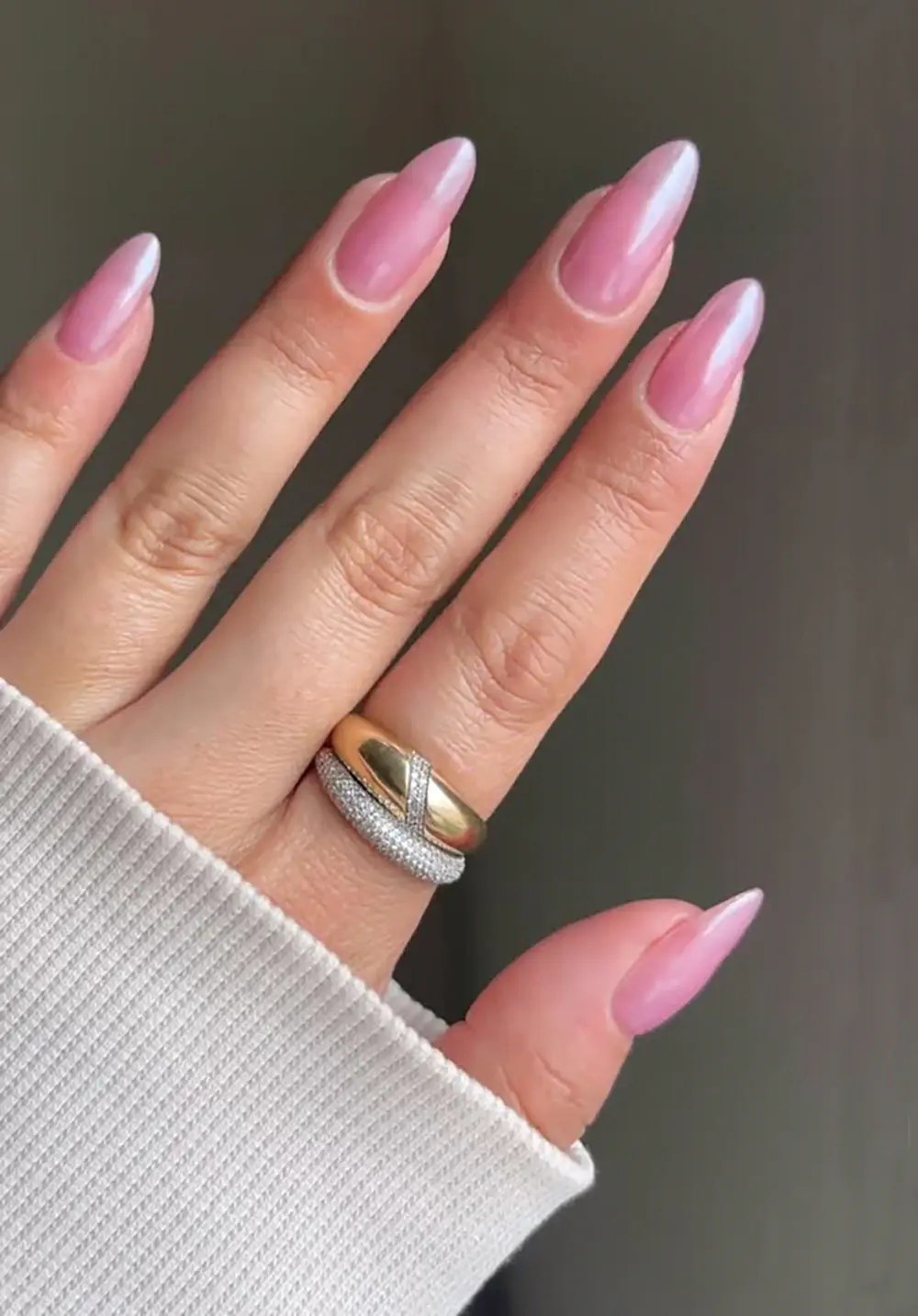 Sheer Pink Pearlescent Jelly Almonds — Jelly Nails