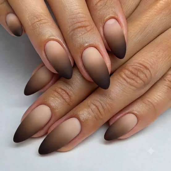 Medium Stiletto Visual Idea Medium Stiletto Visual Idea — Brown Nails