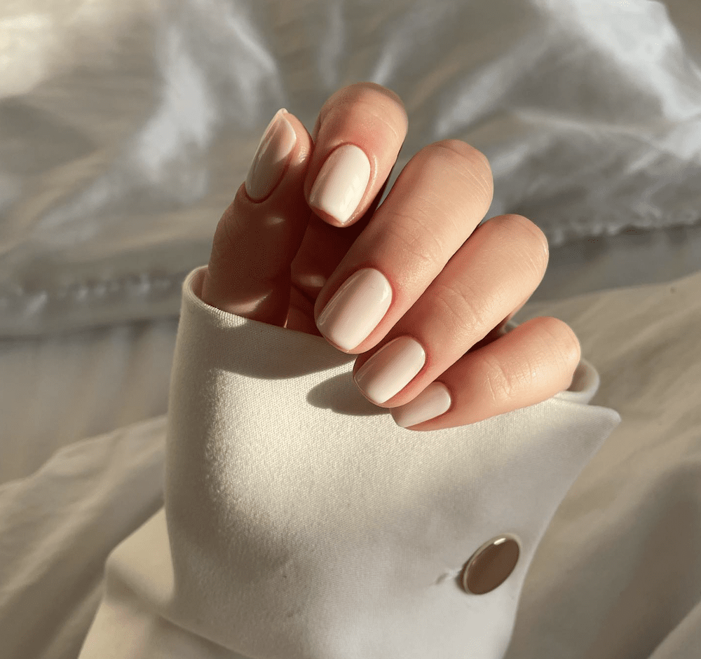 Immaculate Pale Nude Glossy — Classy Short Nails