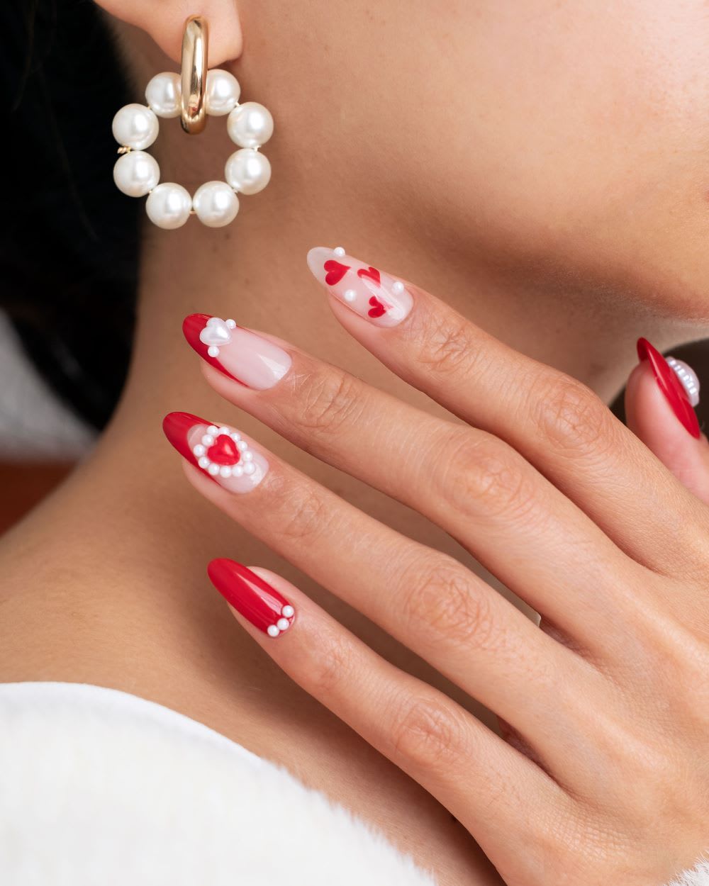 Long Almond Large 3D Heart Embellishment Long Almond Large 3D Heart Embellishment — Heart Nails