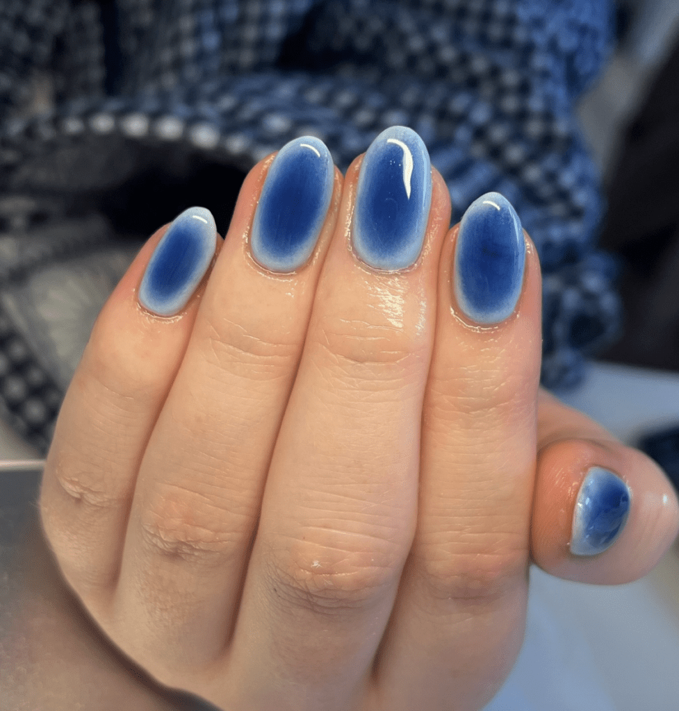 Baby Blue French Manicure — Blue Nails