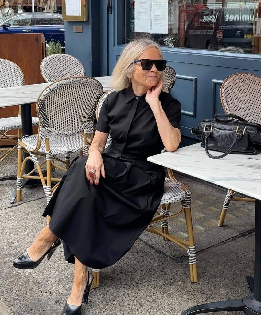 Classic Black Collared Dress for Daytime Classic Black Collared Dress for Daytime — Outfits for Women Over 70