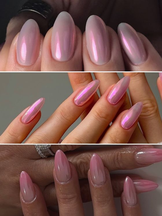 Full Coverage Vibrant Pink Iridescent Chrome Full Coverage Vibrant Pink Iridescent Chrome — Chrome Nails