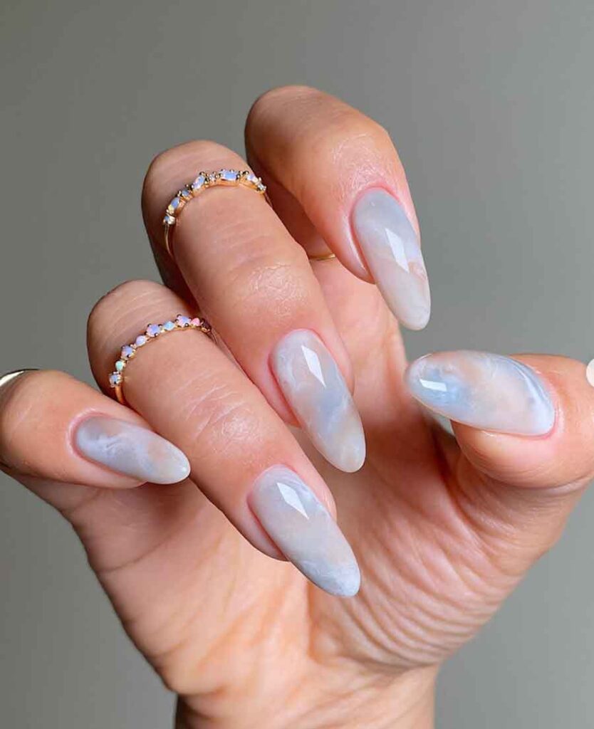 Soft Light Blue and Grey Marble Soft Light Blue and Grey Marble — Marble Nails