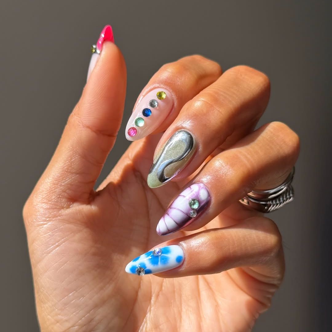 Chrome Matte Glossy And Glitter Visual Idea Chrome Matte Glossy And Glitter Visual Idea — Abstract Nails