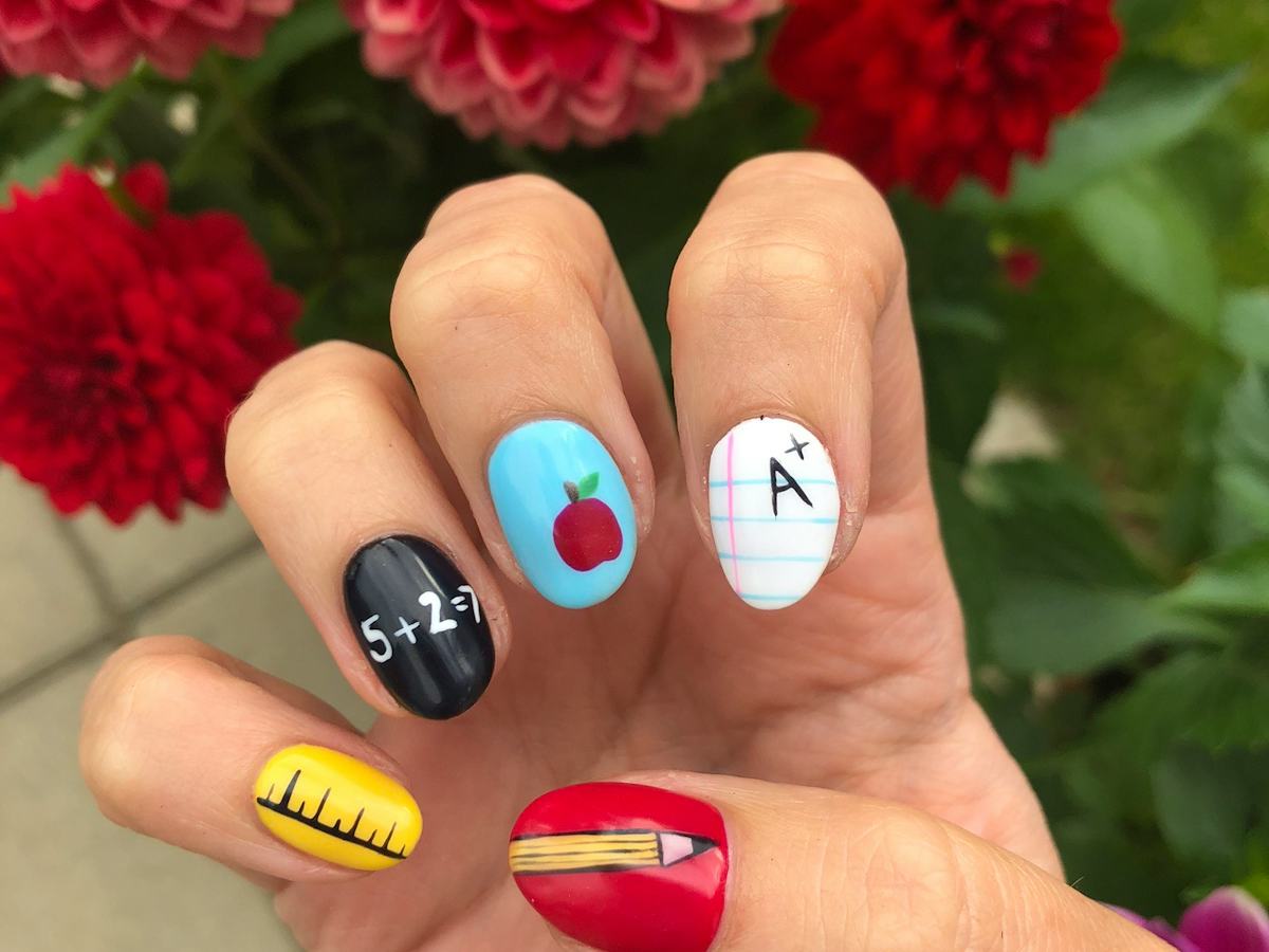 Medium Square School Motif Mix Medium Square School Motif Mix — School Nails