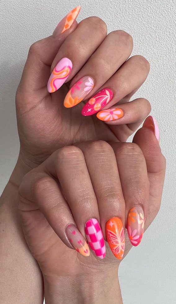 Psychedelic Swirls & Butterflies on Stilettos Psychedelic Swirls & Butterflies on Stilettos — Cute Nails