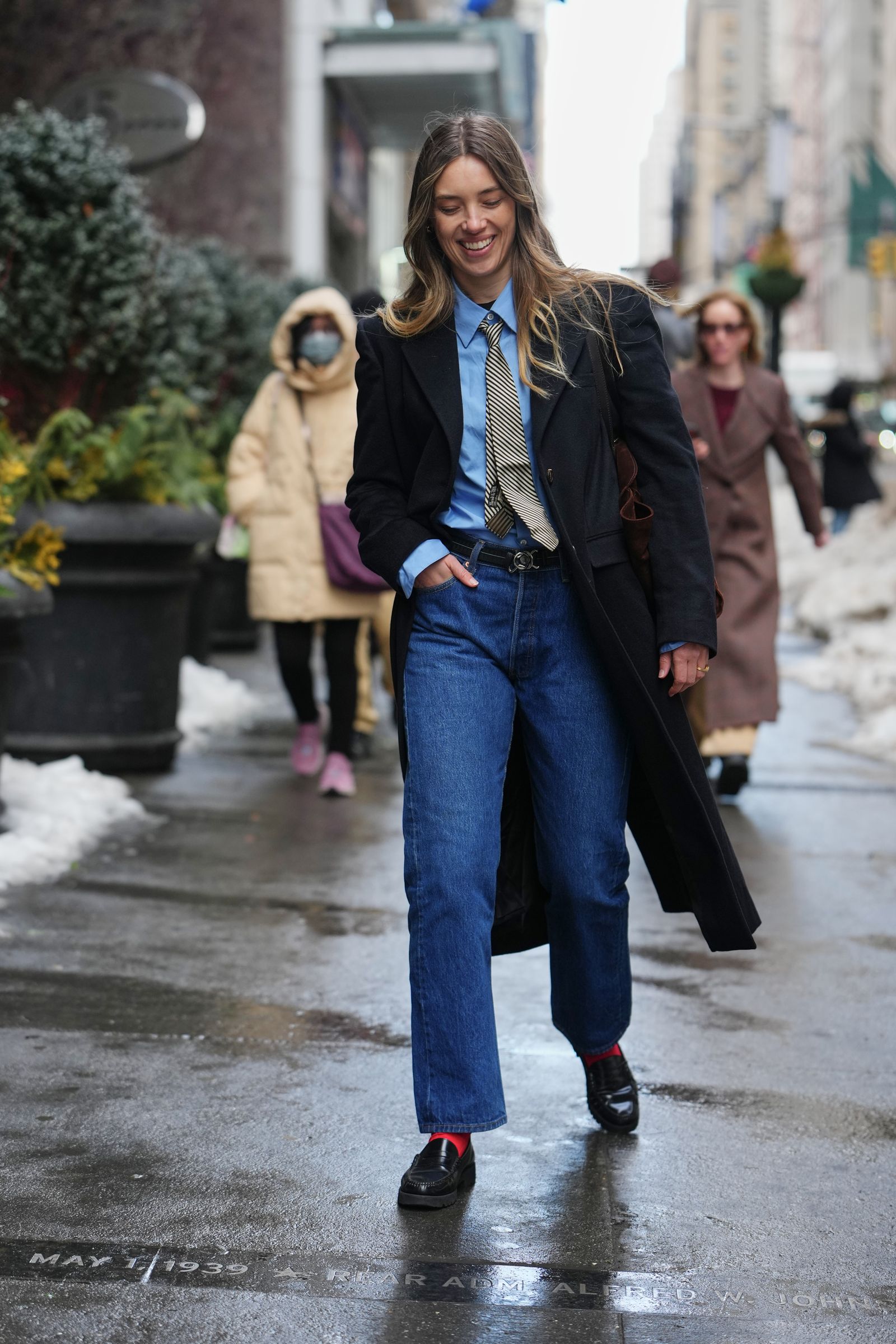 Androgynous Edge: Blazer, Tie, and Loafers — New York Outfits