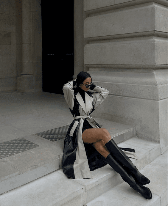 Striking Two-Tone Trench Coat Outfit Striking Two-Tone Trench Coat Outfit — Cute Outfits