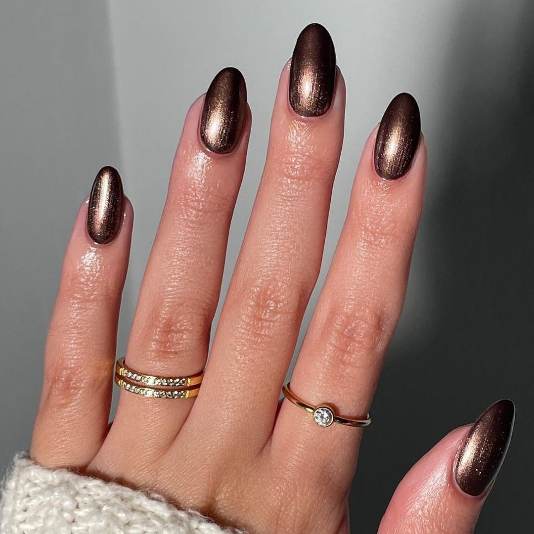 Metallic Shimmer Visual Idea Metallic Shimmer Visual Idea — Brown Nails