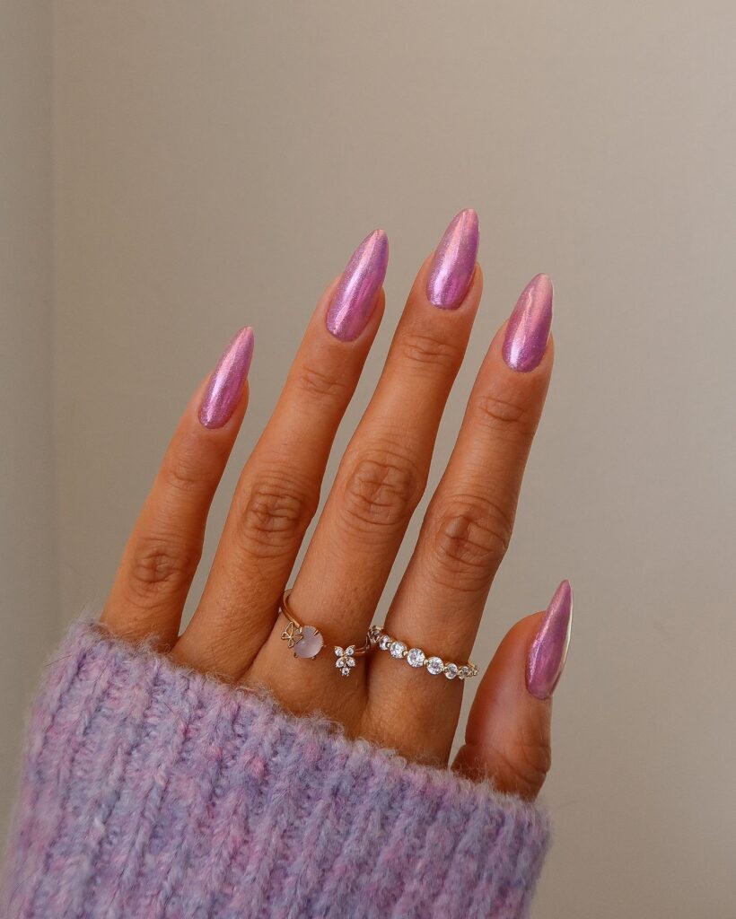 Metallic Pink Chrome Stiletto Metallic Pink Chrome Stiletto — Pink Chrome Nails