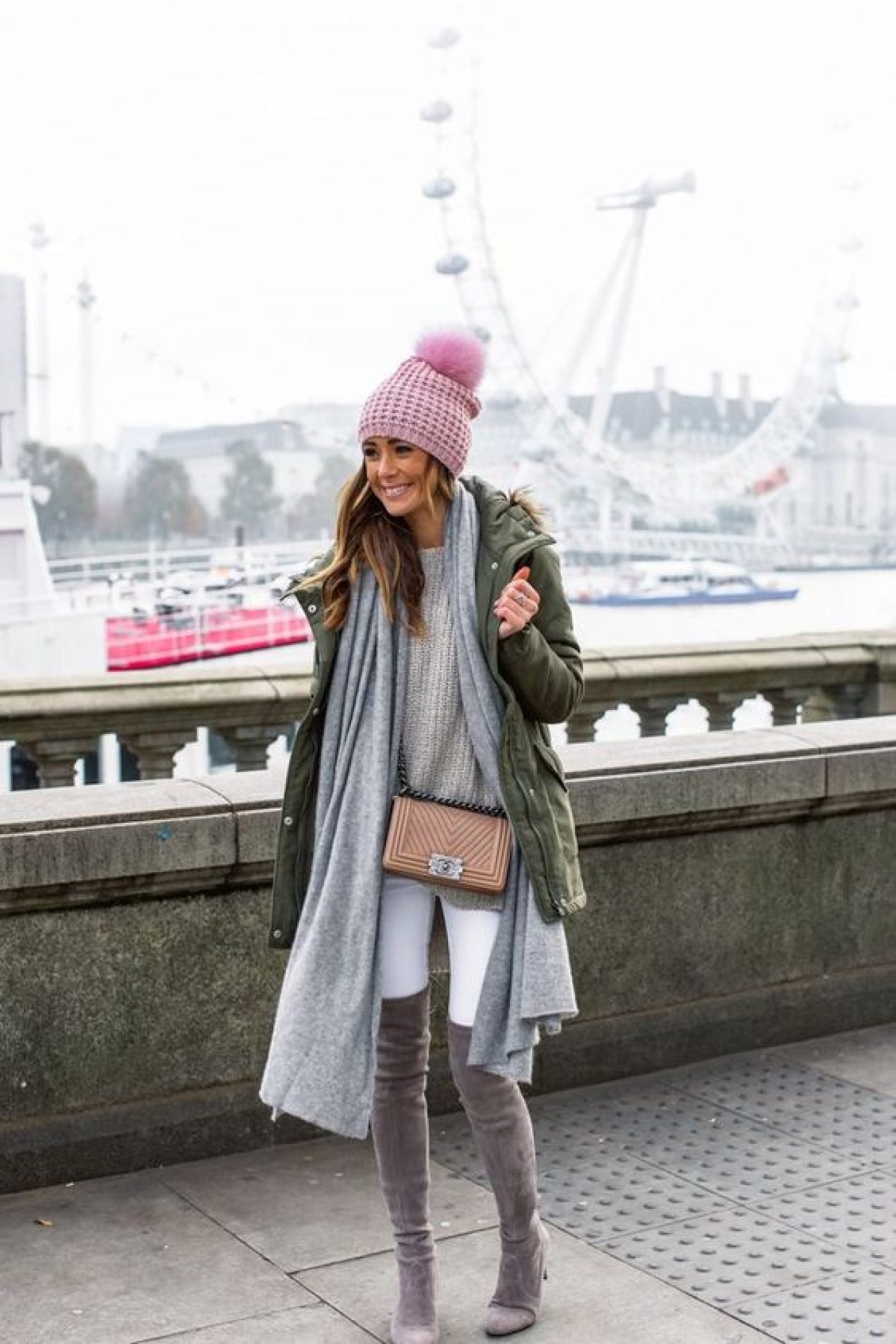 Parka Layered Over Knit Sweater and Scarf Parka Layered Over Knit Sweater and Scarf — Layering Outfits