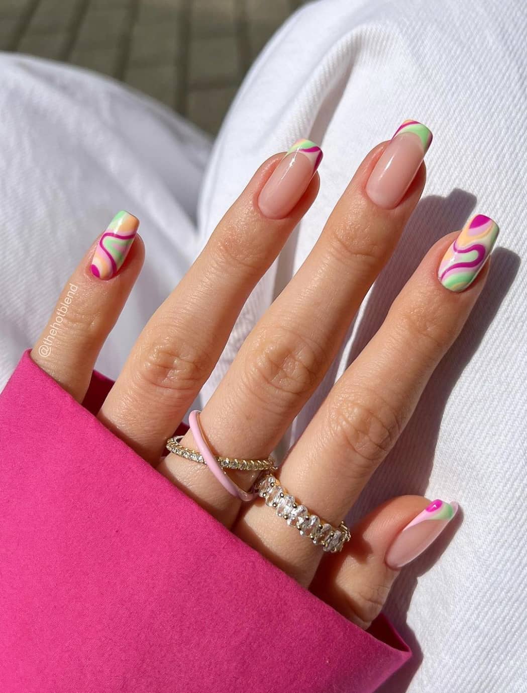Colorful French Tip Swirls Colorful French Tip Swirls — Swirl Nails