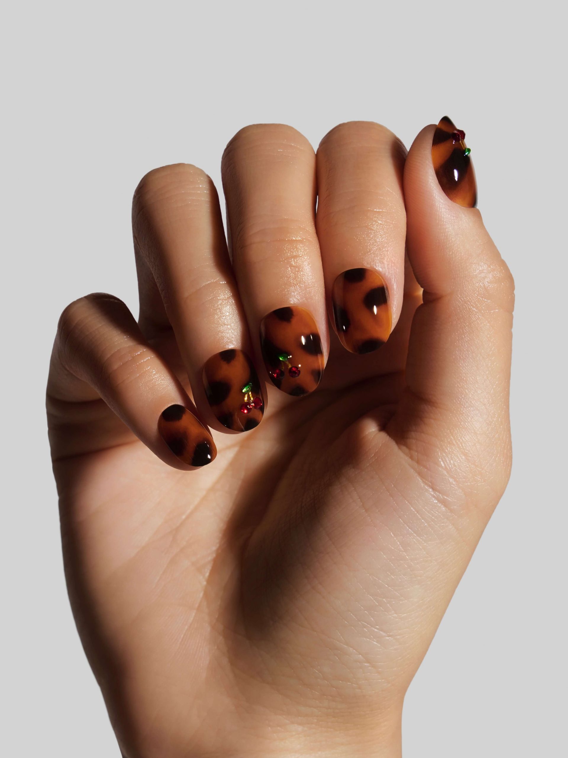 Tortoise Shell with Cherry Charms Tortoise Shell with Cherry Charms — Tortoise Shell Nails