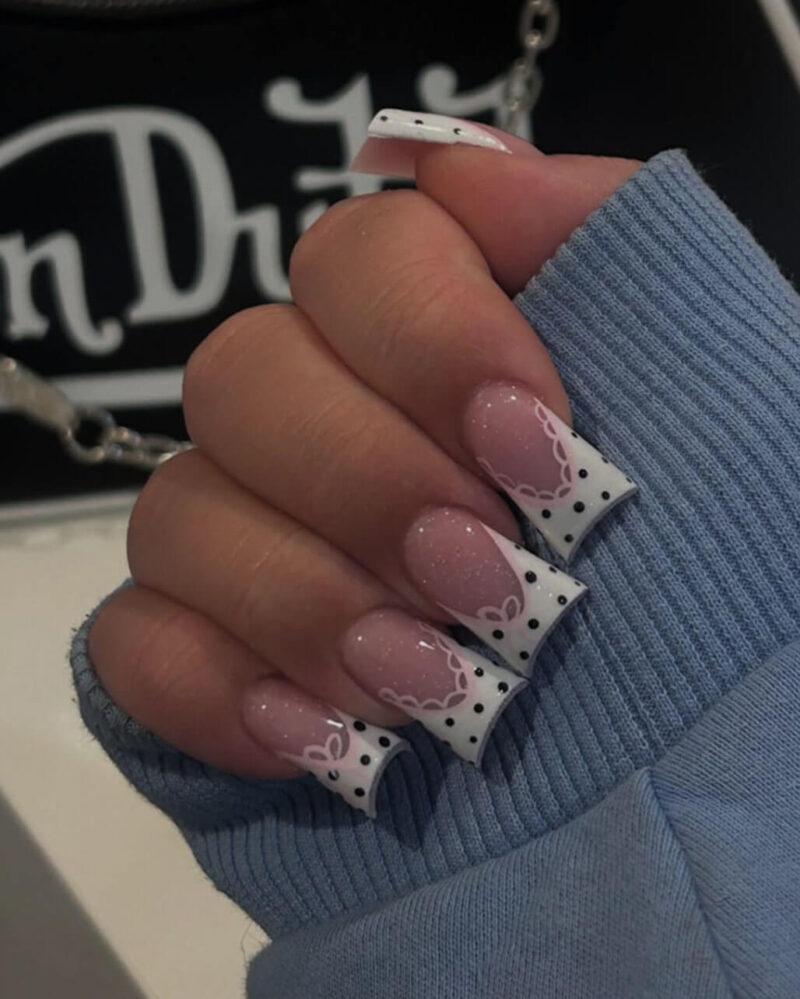 Y2K Leopard French Tip Nails Y2K Leopard French Tip Nails — Duck Nails