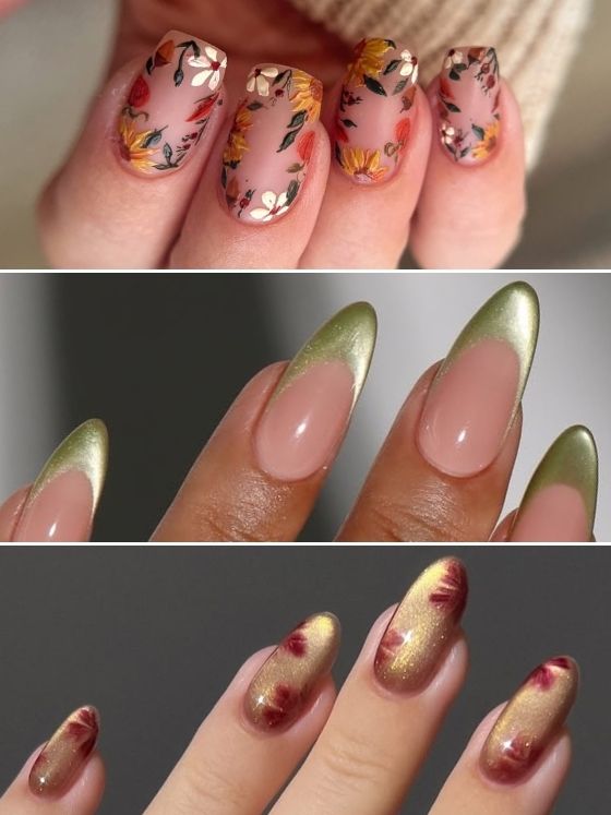 Floral Motifs On All Nails Visual Idea — Aesthetic Nails