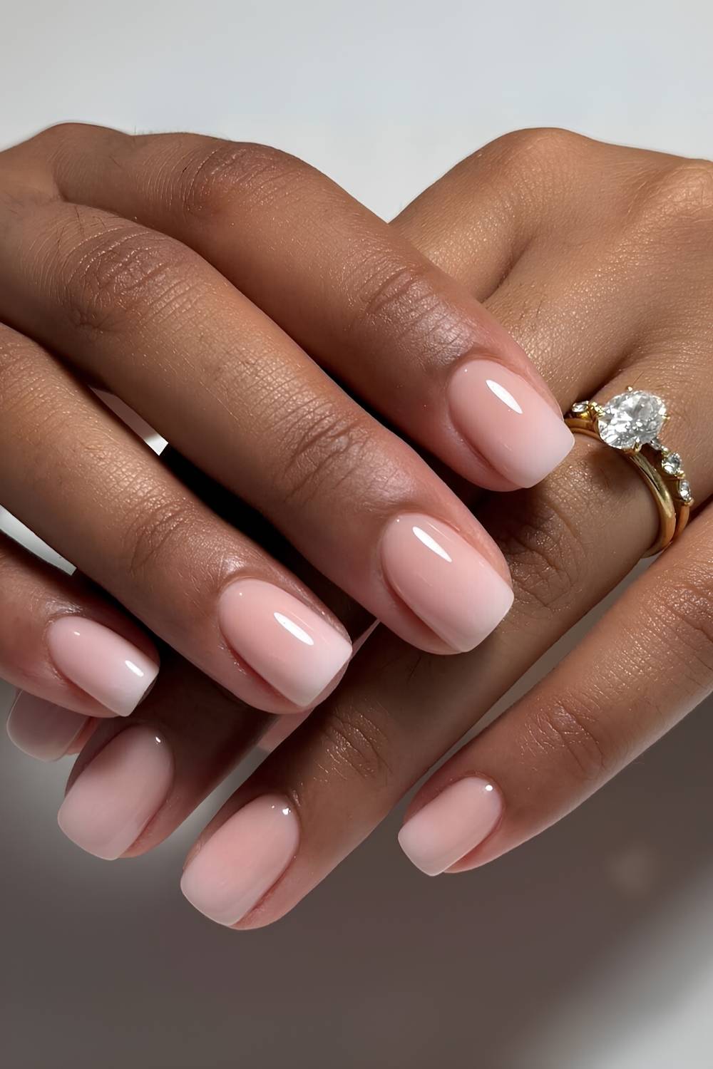 Soft Ombre French Short Square — Classy Short Nails