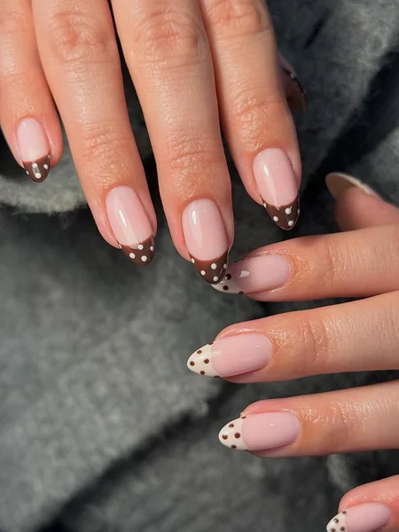 Polka Dots On French Tips On All Nails Visual Idea Polka Dots On French Tips On All Nails Visual Idea — Polka Dot Nails