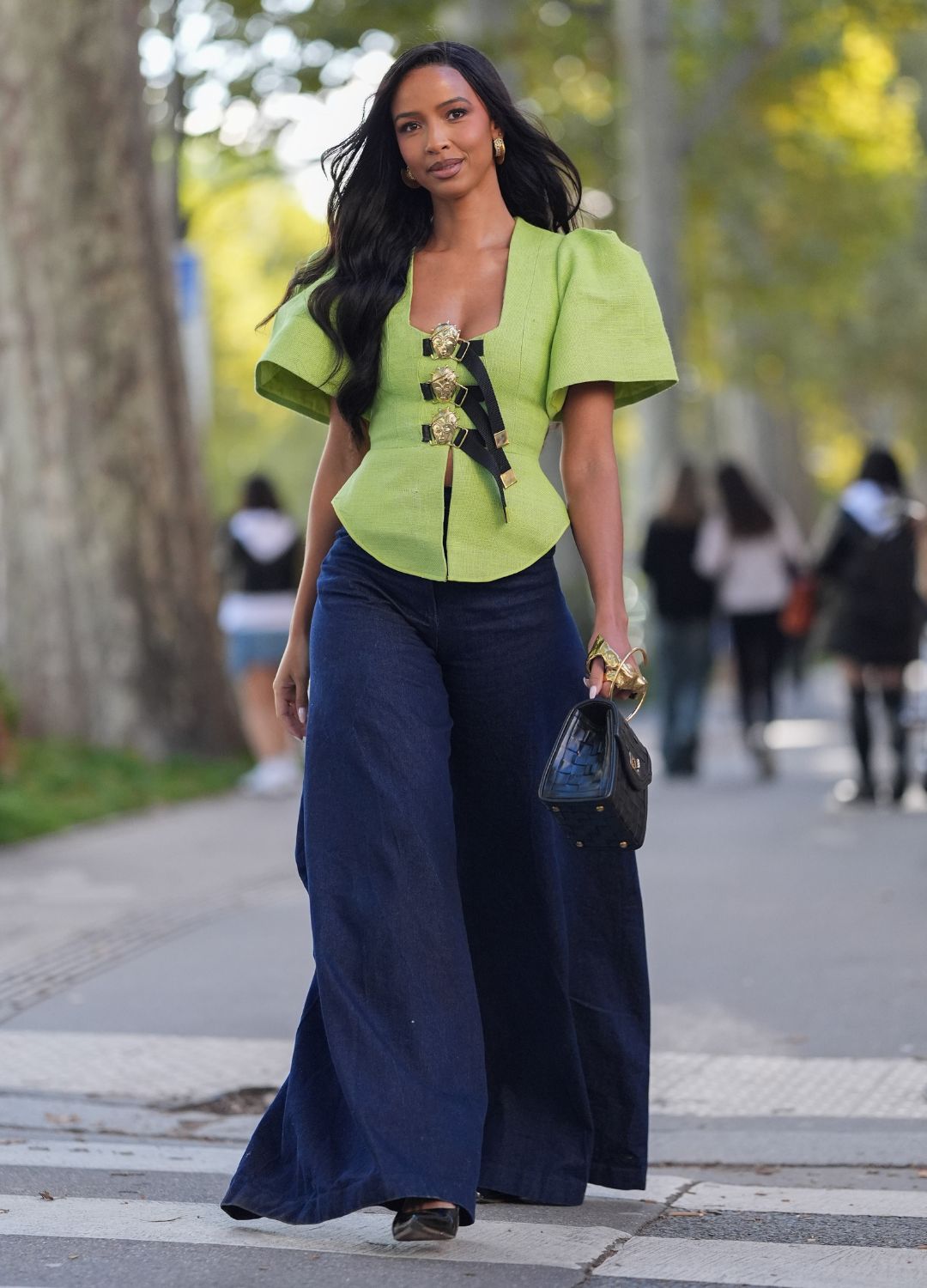 Playful Peplum Top with Dark Blue Jeans Playful Peplum Top with Dark Blue Jeans — Blue Outfits