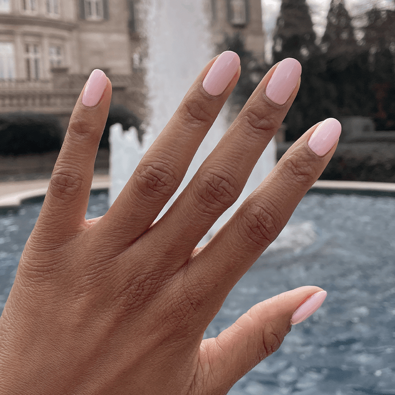 Uniform Pastel Pink Oval Nails — Light Pink Nails