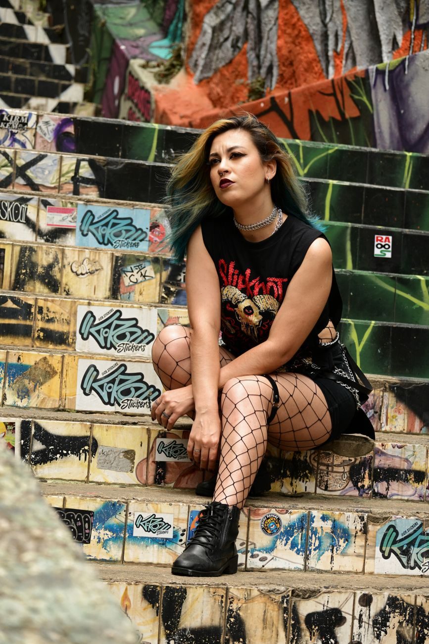 Band T-Shirt and Fishnets with Combat Boots — Grunge Outfits