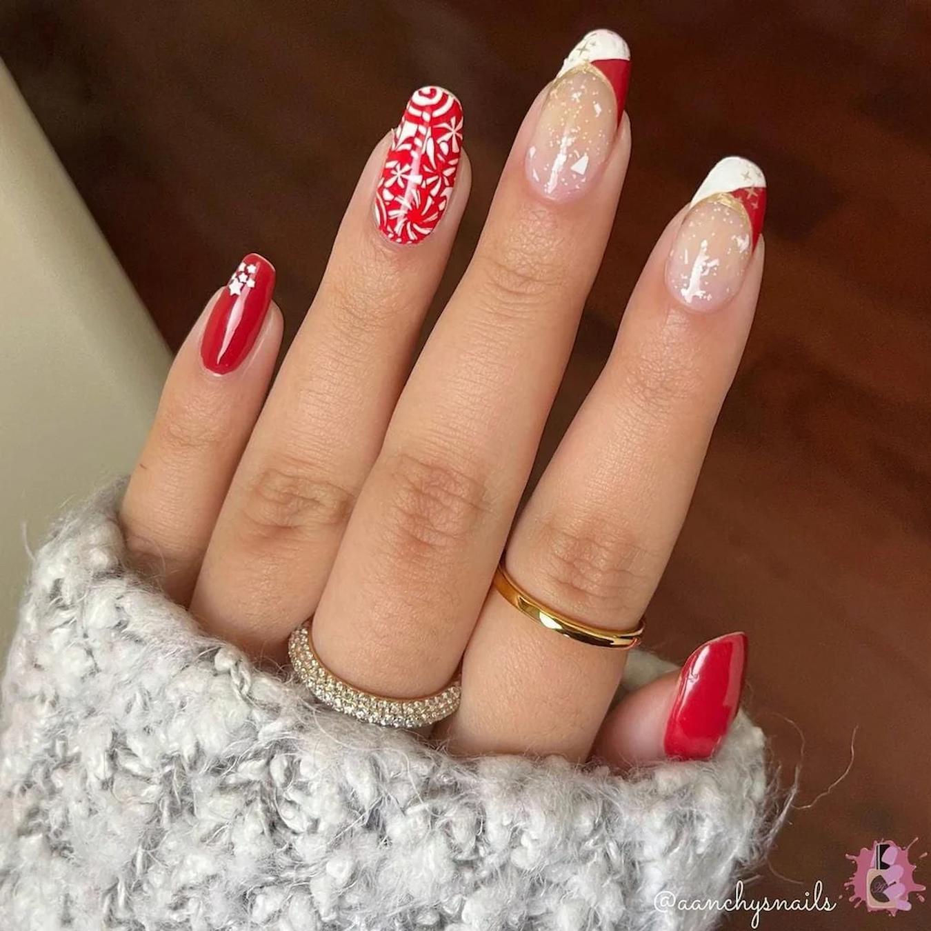 Festive Red Holiday Nail Art — Red Nails